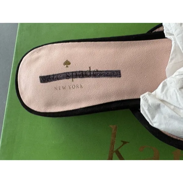 Kate Spade New York BLACK Women's Fayrn Point Toe Mules Size 8.5 Ruffle‎ - Image 6
