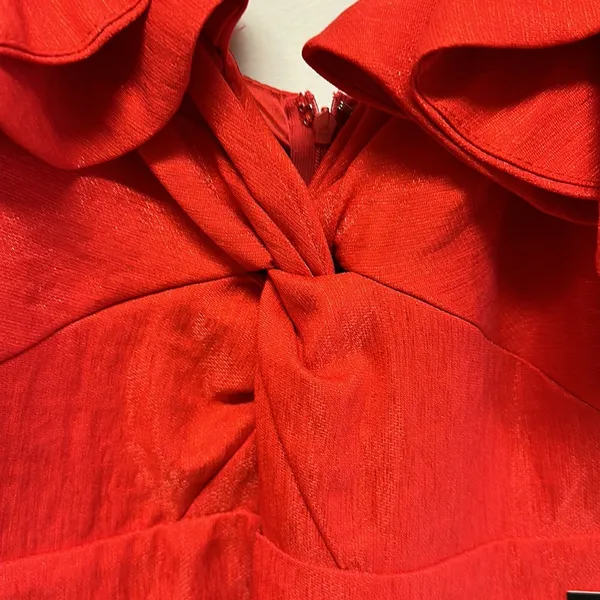 NWT Lulu’s Red Jumpsuit Romper with ruffled shoulders - Image 4