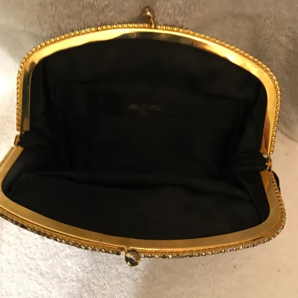 Mel-Ton black velvet vintage evening Clutch - Image 6