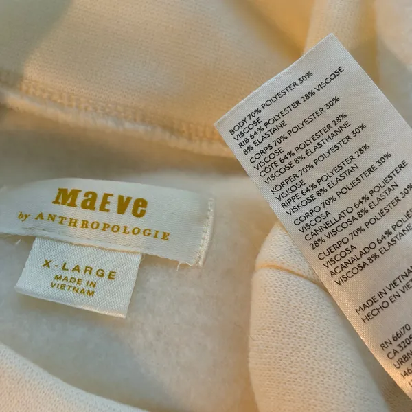 MAEVE NWOT | Anthropologie Oversized Mock Neck Sweatshirt Cream, XL - Image 8