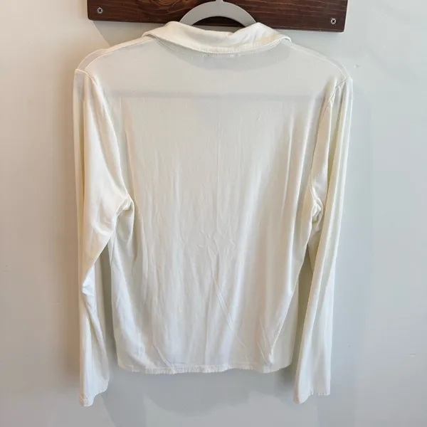 J Crew Perfect Rib Polo Shirt in Ivory Size Large‎ - Image 6