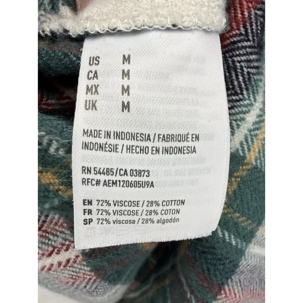 American Eagle Flannel Shirt Womens Medium M green red black Ahh Mazingly Soft - Image 4