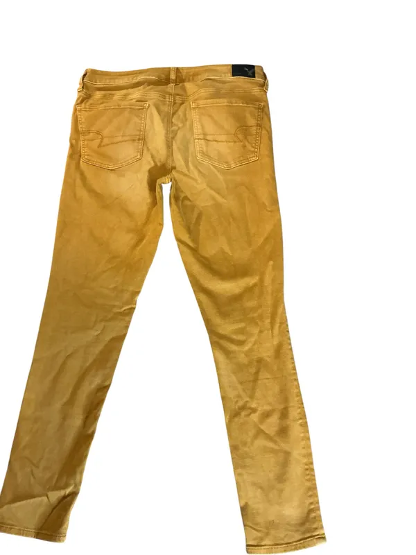 American Eagle Outfitters Women's Tan Denim Jegging Super Stretch Button Zip - Image 2