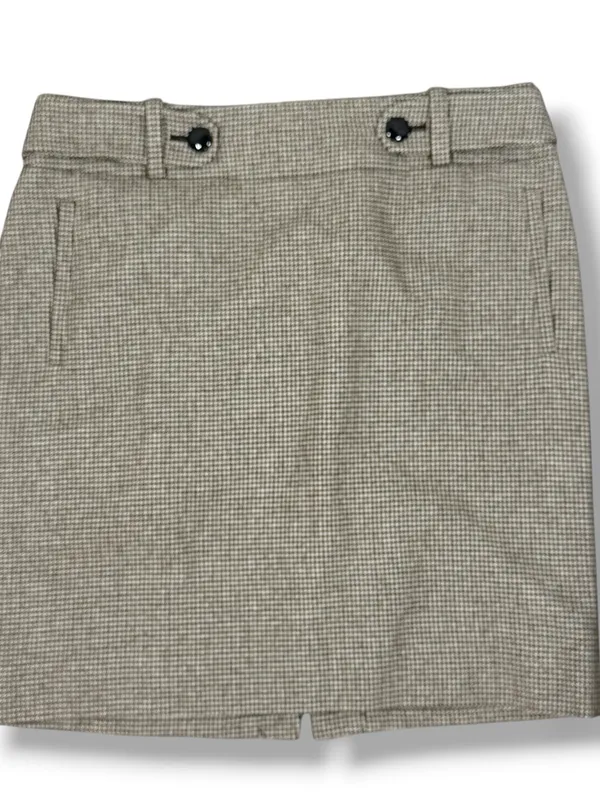 Banana Republic Houndstooth Wool Blend Pencil Skirt Brown Cream 6 Preppy Office - Image 12