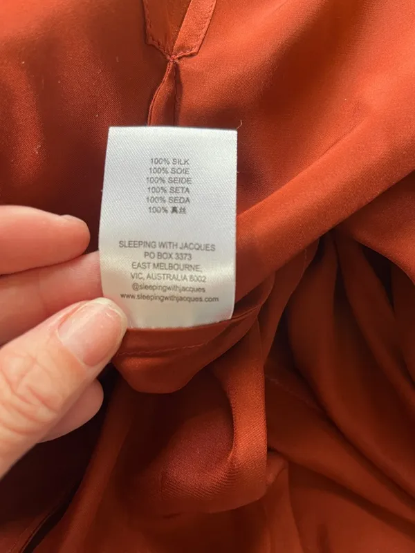 Sleeping with Jacque "Freudian" Silk Slip Dress in Copper. Size 4 - Image 10