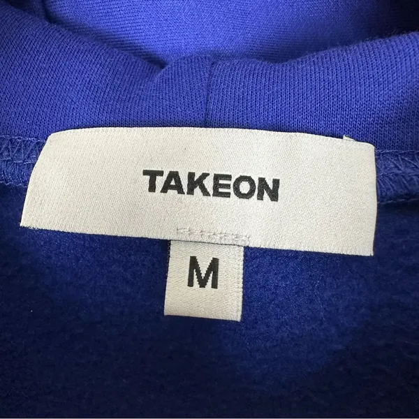 TAKEON Pullover Hoodie Sweatshirt Blue Size M - Image 3