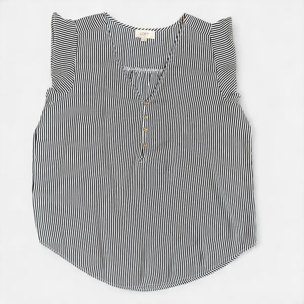 Ann Taylor Loft flowy cap sleeve tank stripe boxy business casual women large - Image 7