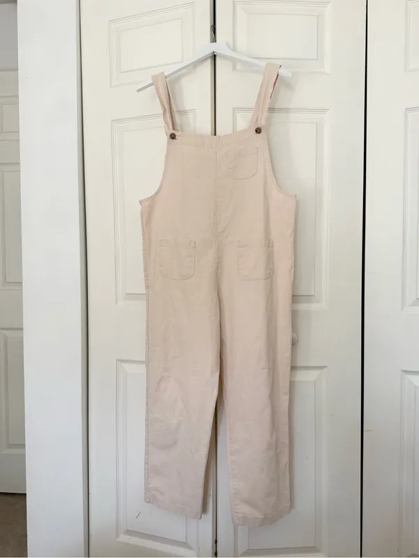 Olive Clothing UK Kyoko Cotton Dungaree Ivory Off White Overalls Small Medium - Image 3