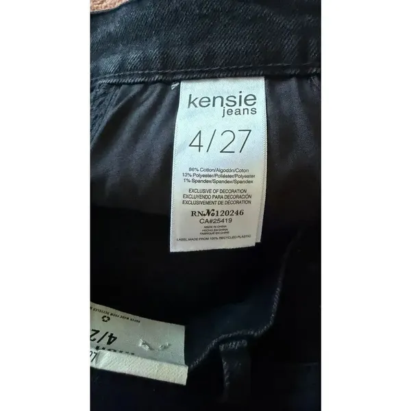 Kensie Jeans High Rise Stovepipe Black Rhinestone Jeans Size 4/27 - Image 7