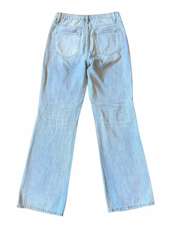 Vervet Straight Leg Jeans Women’s 29x32 High Rise Distressed Lightwash Denim - Image 2