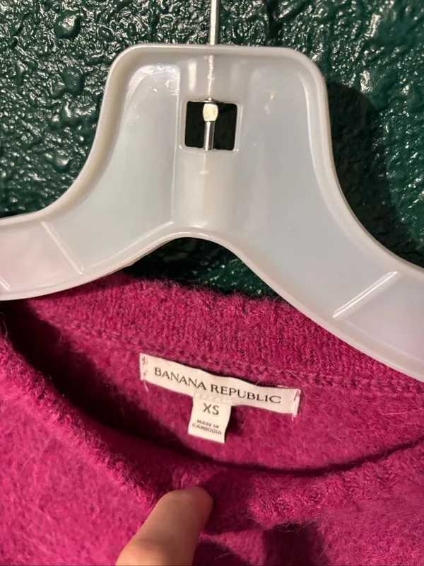 Banana Republic Pink Alpaca Blend Cropped Sweater Sz XS - Image 2
