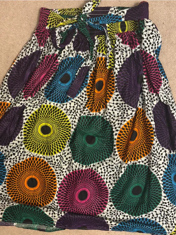 Touch Me Boho Abstract Geometric Print Maxi Skirt XL 100% Cotton - Image 2