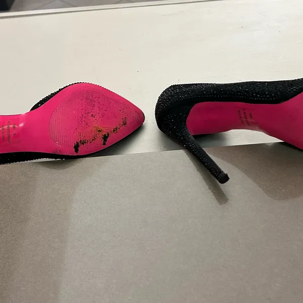 Heels Chic Black and Pink Embellished Heels-charlotte russe/no flaws-clean! 9 - Image 5