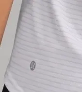 Lululemon White Open Back Tank w/Light Gray Pinstripe-S (4/6) - Image 3