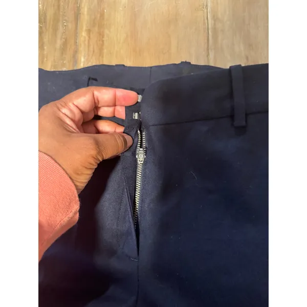 COS Navy Wool-Blend Cuffed Ankle Dress Pants Navy Blue Normcore Career‎ Size 2 - Image 4
