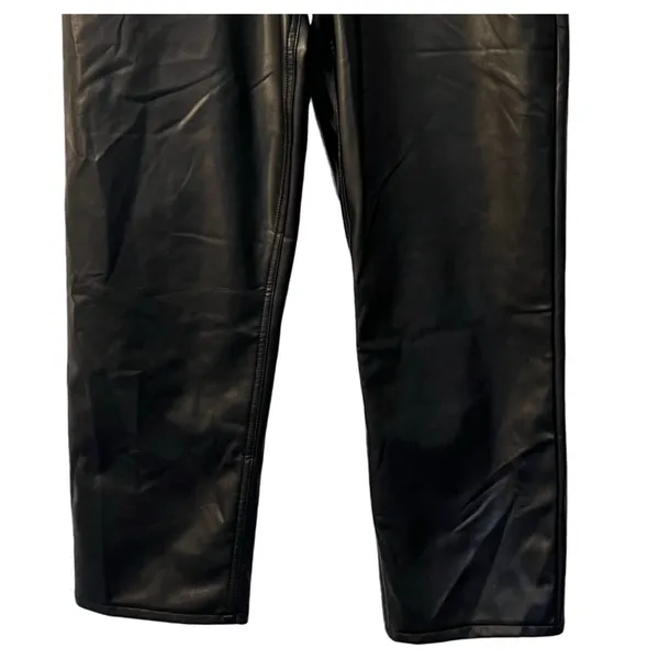 Abercrombie & Fitch Pants Womens Size 10 Black Faux Leather Curve Love High Rise - Image 9