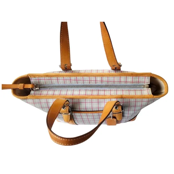 Coach - Plaid Tote Bag with Tan Accents & Hangtag - Image 14