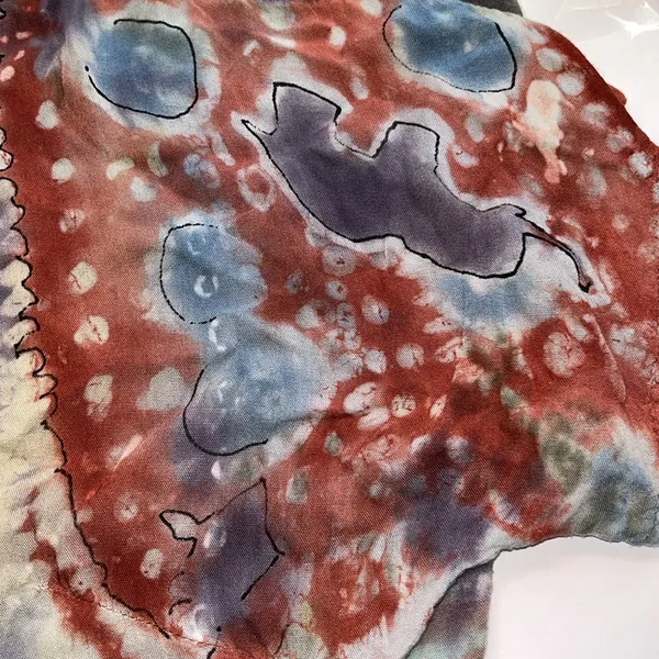 Vintage Artsy Hand dyed top watercolor painted style - Image 9
