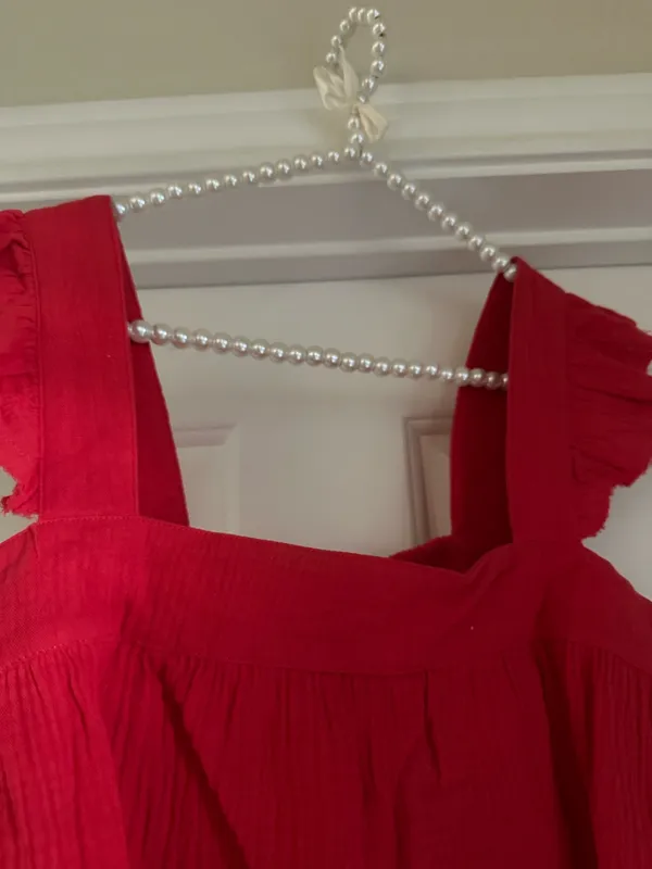 New In Solid Red Crop Top & Pants Set Size L - Image 5