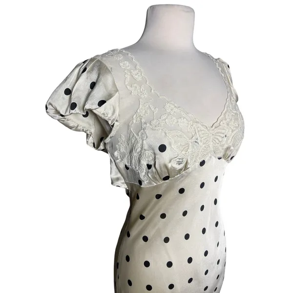 FREE PEOPLE Women’s Butterfly Babe Maxi Satin Polka Dot Slip Dress - Image 5