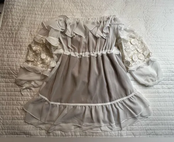 For Love And Lemons Off Shoulder Carolina Dress white Lace NWOT - Image 9