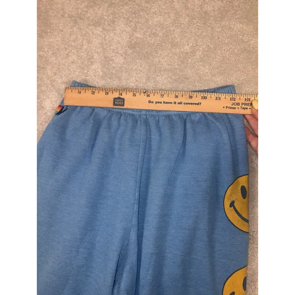 Aviator Nation Jogger Sweatpants Blue Smiley Face Women's Medium Happy ** - Image 15