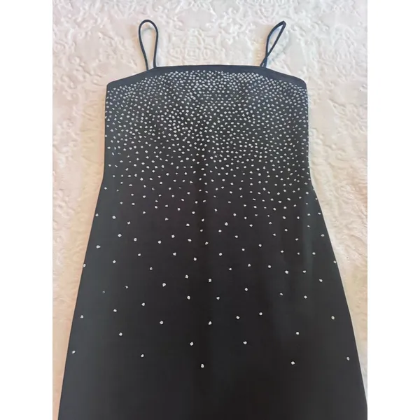 Onyx Nite Black Silver Sequin Strapless Evening Dress~ Size 10 - Image 8