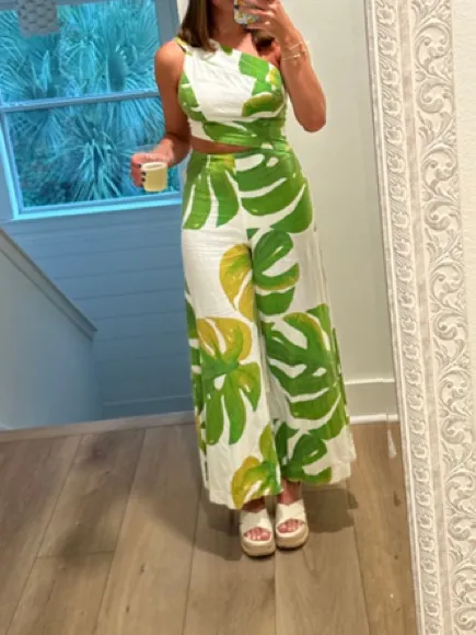 Farm Rio Wide Leg Monstera Jumpsuit - Image 2
