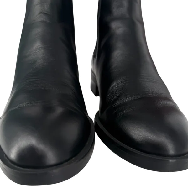 ZARA Women's Black Leather Chelsea Ankle‎ Boots Size 7.5 (EU 38) Minimalist - Image 10