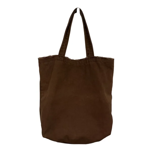 Urban Outfitters Smile Patch Distressed Canvas Brown Tote Bag - Image 6