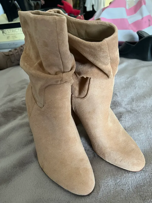 Steve Madden Tan Suede Block Heel Booties - Image 5