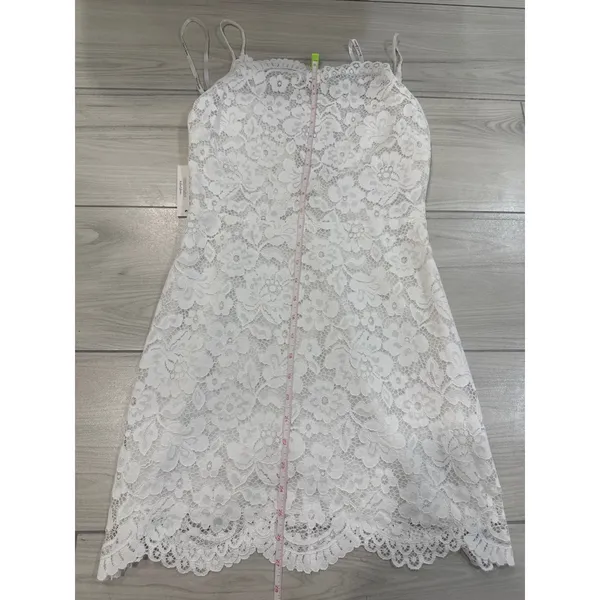 For Love & Lemons White Floral Lace Mini Dress Spaghetti Strap NWT Size Small - Image 5