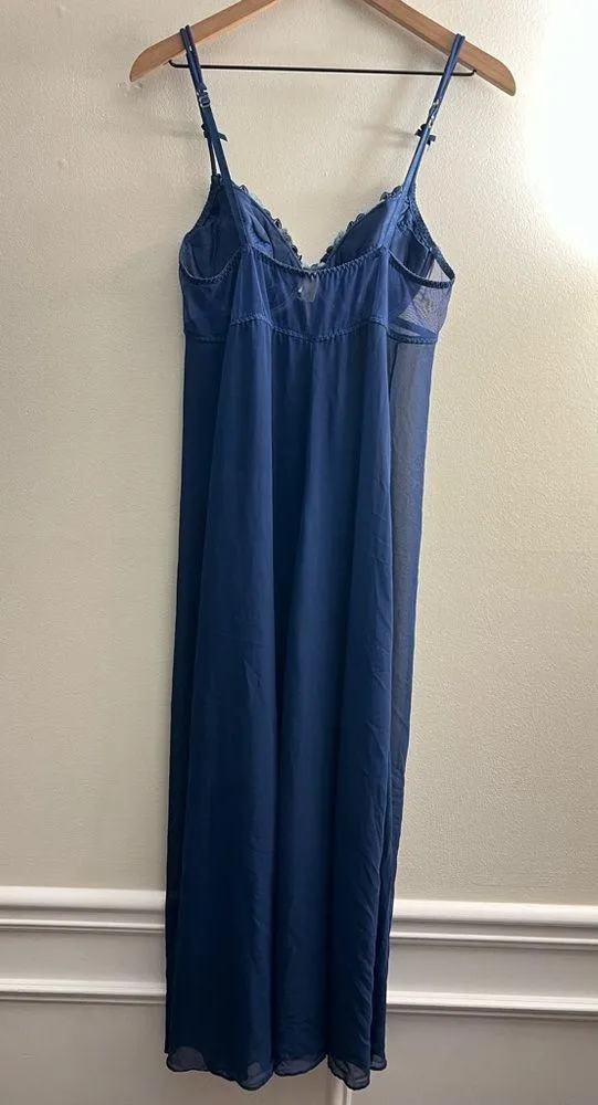 Victoria’s Secret vintage mesh sheer lace Midi nightgown open front push up L - Image 3