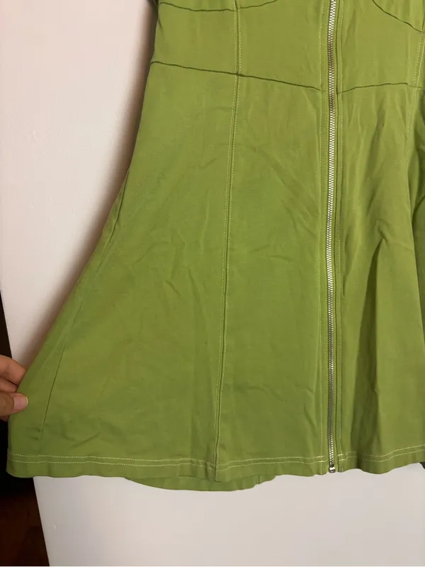 Urban Outfitters UO Lime Green Casual Short Sleeve Amal Mini Dress - Image 6