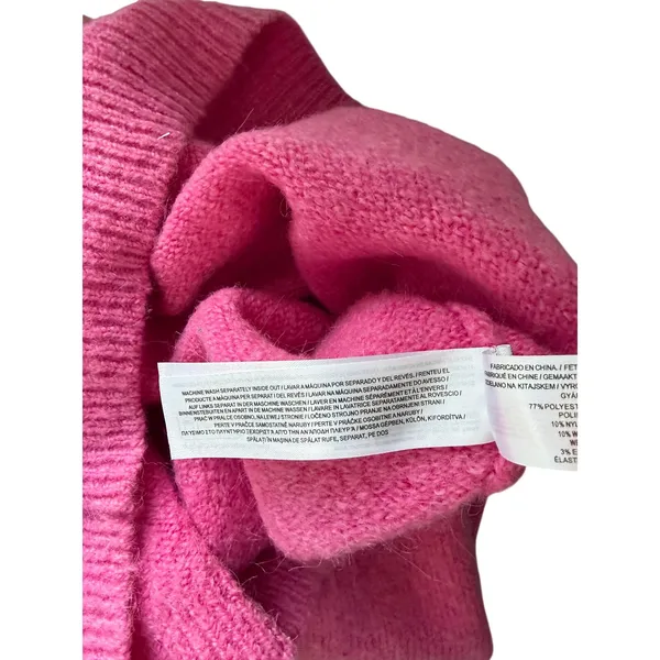 SOIRÉE Pink Pearl Beaded Sweater XS Hot Pink Knit Primark Cares - Image 8