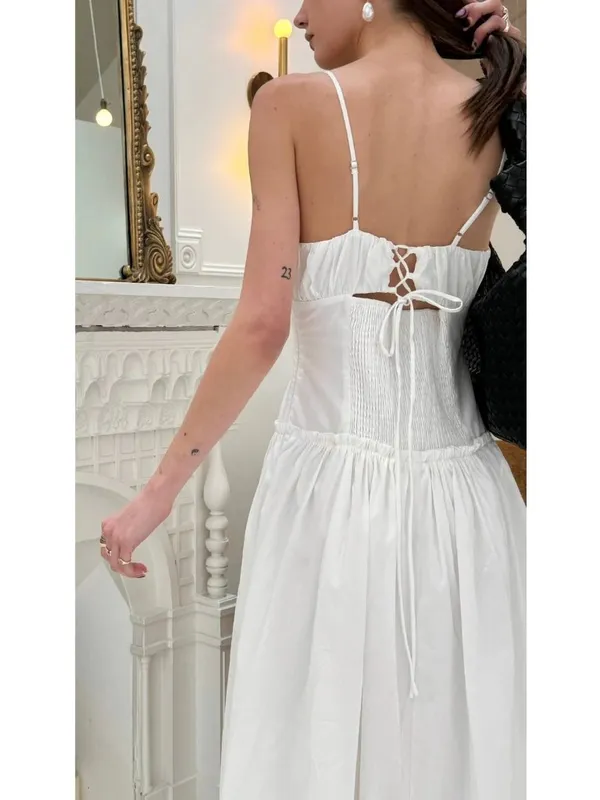 Line & Dot Maison Corset Dress in White Small New Womens Maxi Gown - Image 9