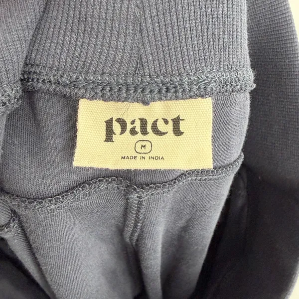 Pact Airplane Pintuck Wide Leg Pants Women's M Navy Organic Cotton Pull On - Image 4