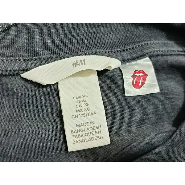 H & M Women’s T-Shirt Oversize Rolling Stones Tongue Mouth Logo Graphic Band XL - Image 7