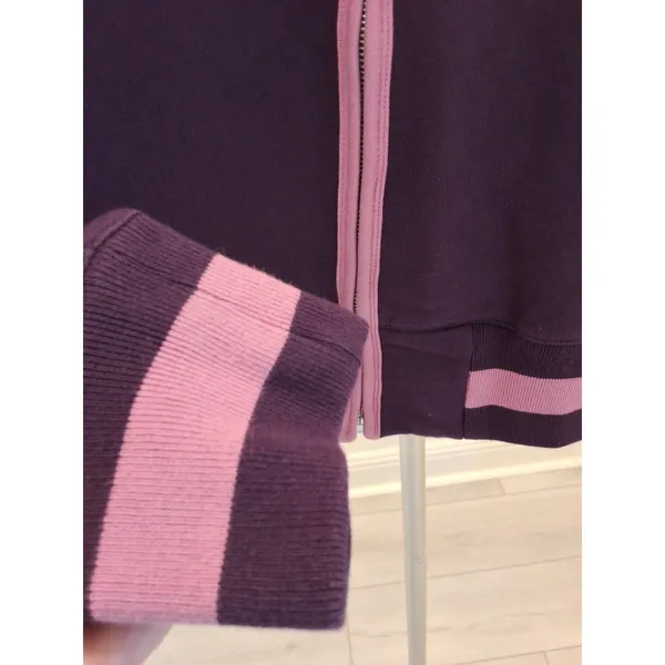 Hurley L Purple Pink Fleece Jacket Zip Up Logo Long Sleeve Women's - Image 3