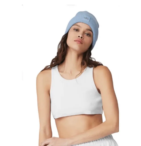 Alo Yoga Everyday Beanie Hat Tile Blue Heather - Image 6