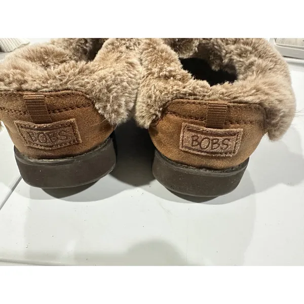 Skechers BOBS Keepsakes Ice Angel Slippers Brown Faux Fur Memory Foam Womens 8.5 - Image 3