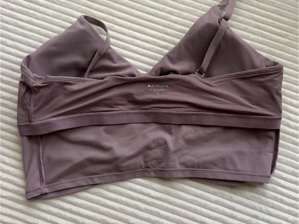 Athleta Dusty Mauve Cutout Back Active Crop Tank Top L - Image 7