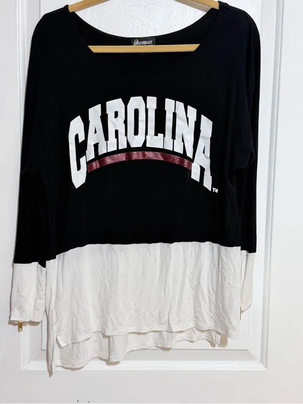 Gameday 'Carolina' Gamecocks Colorblock Long Sleeve Top Medium - Image 2