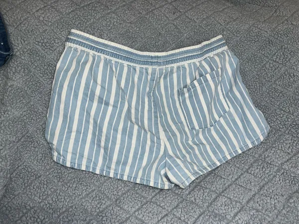 Aerie Striped Shorts Blue White - Image 2