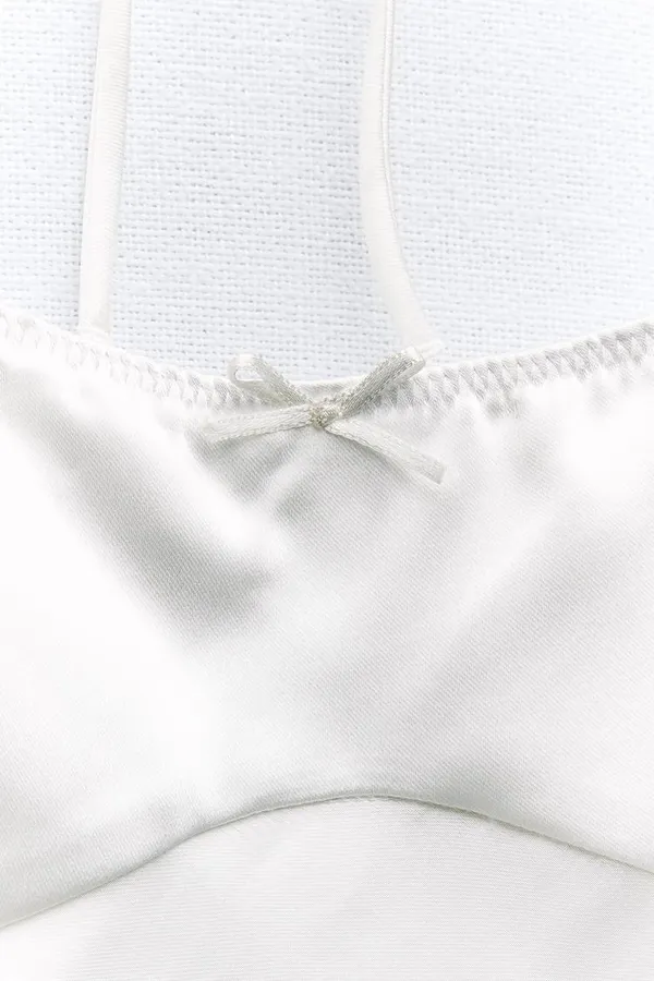 ZARA dress maxi white lingerie inspired satin effect wedding party - Image 9