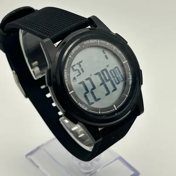 LENQIN Black Minimalist Men’s Digital Watch Working New Battery - Image 3
