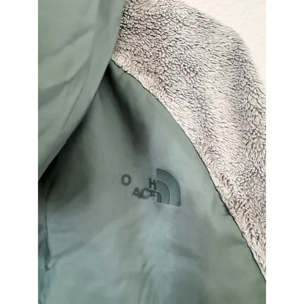 The North Face Campshire Full Zip Hooded Sherpa Fleece Jacket Gray Green XL - Image 5