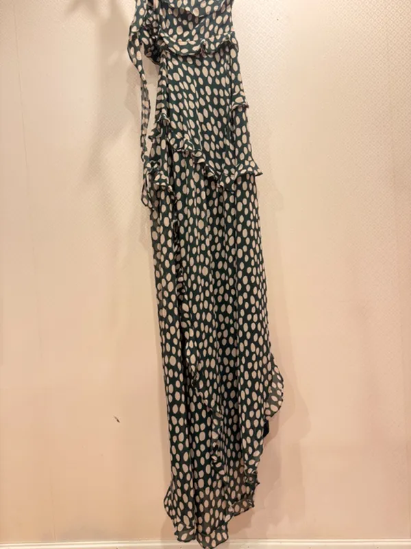 If By Sea Black White Polka Dot Stretch Maxi Dress Boho Wedding Guest Size M - Image 8