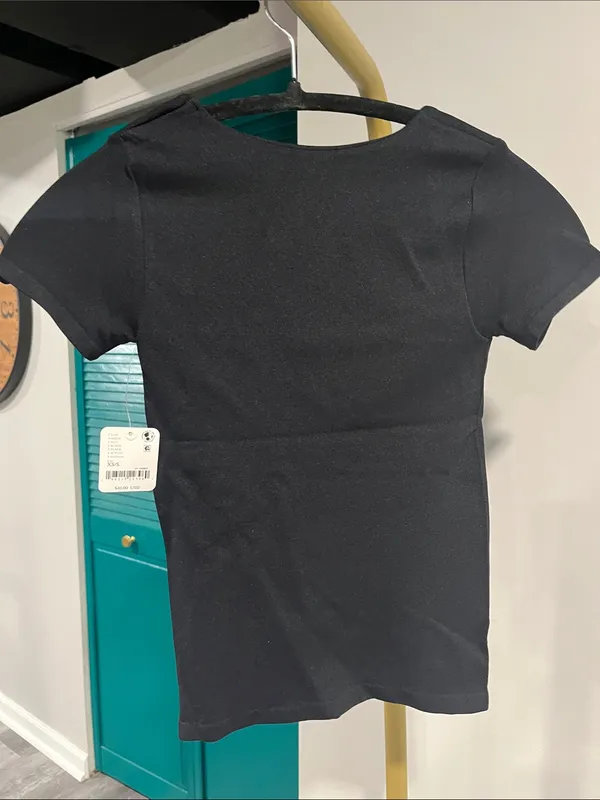 FREE PEOPLE NWT Clean Lines Baby Tee / Black - Image 5