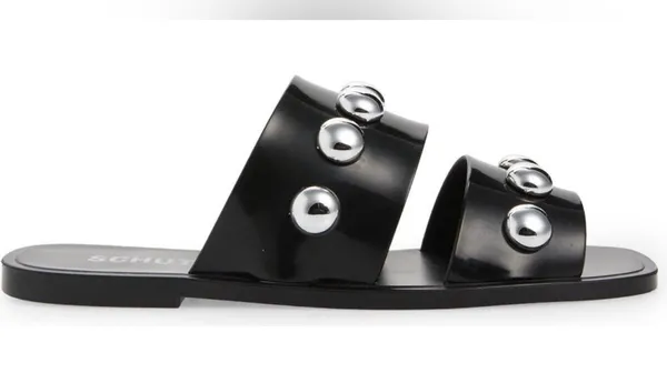 NEW Schutz Square Toe Lizzie Slide~Black~Jelly~10 / 40 ~Gorgeous Statement Shoes - Image 3